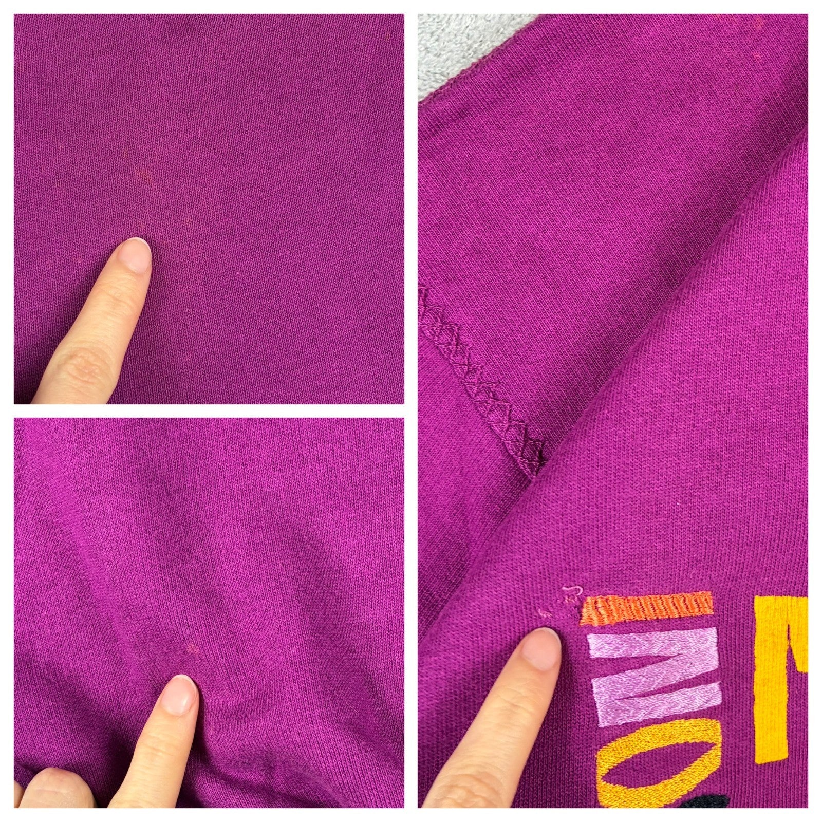 Missoni 1980s Purple Spellout Logo Button Up Jumper Size 42