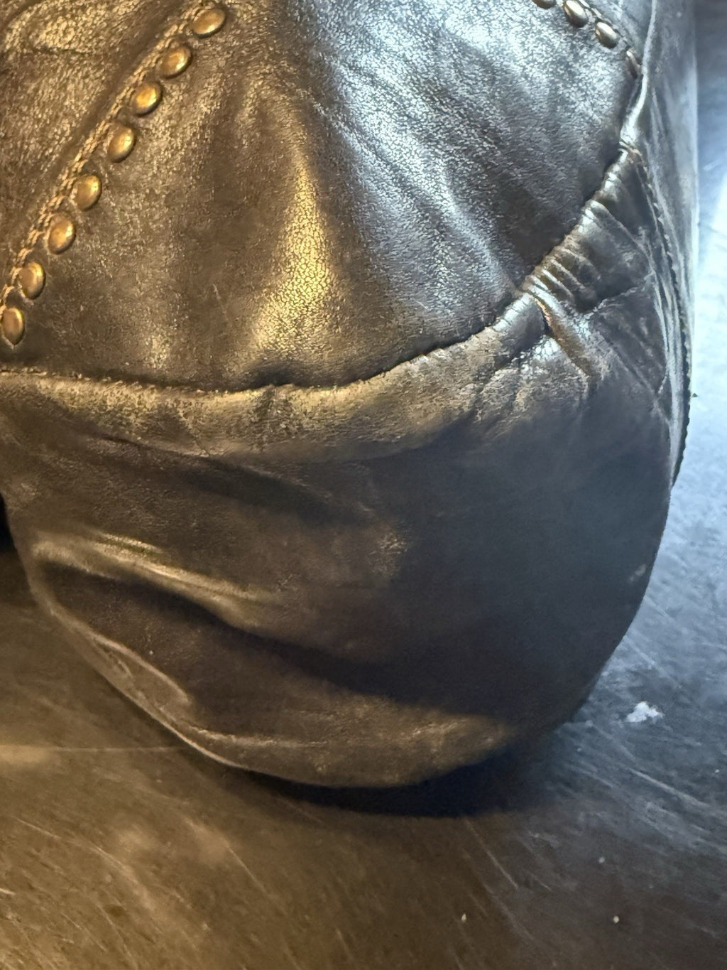 Francesco Biasia Studded Leather Hobo Satchel