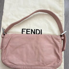Fendi Pink Shoulder Bag Silver Logo Hardware Dust Bag