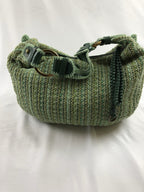 Isabella Fiore Green Crochet Floral Applique Shoulder Bag