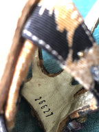 Vintage Casadei Leopard Rhinestone Sandals Y2K Crystal Slingback Heels 9.5 Flaw