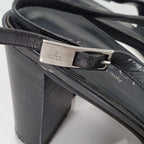 Gucci 1990s Black Leather Slingback Sandals Size 8.5