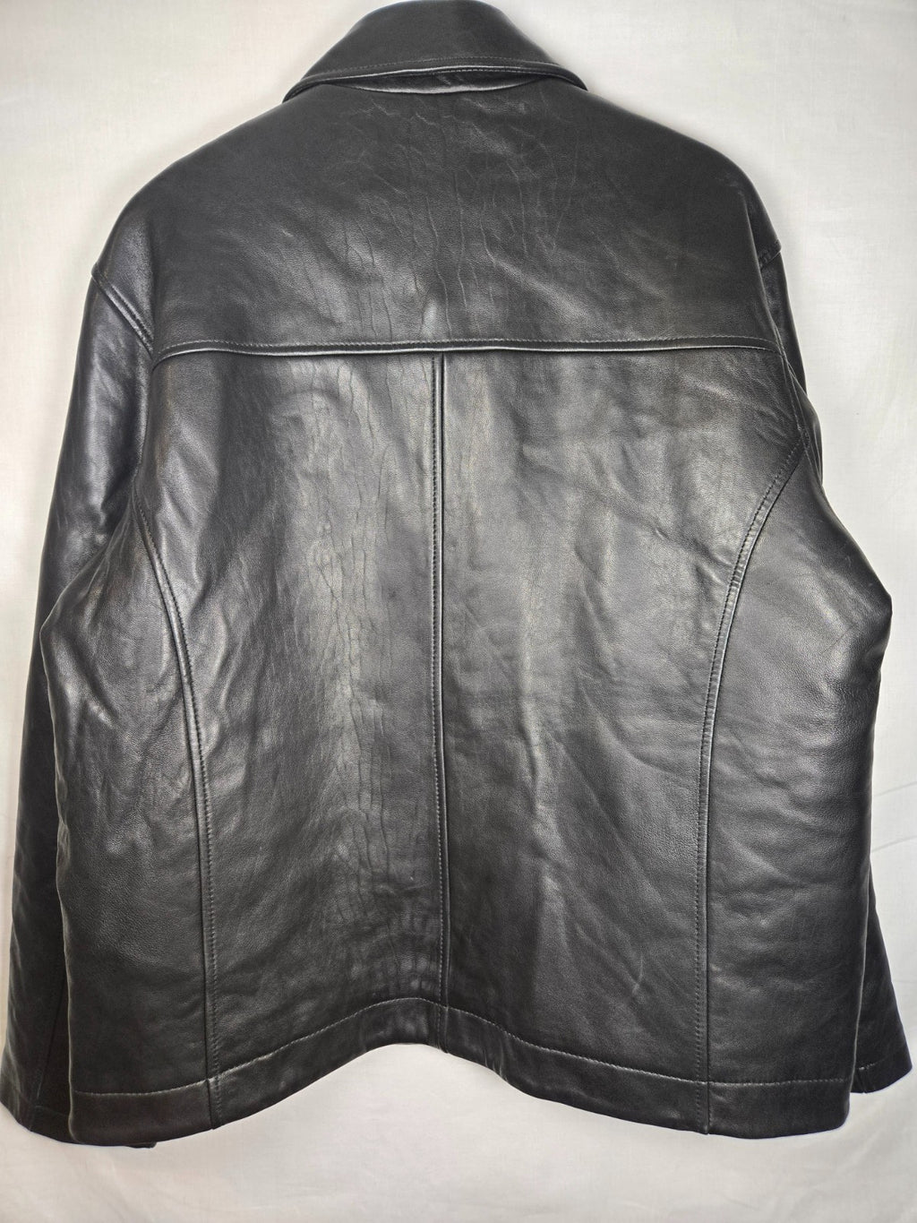 G-III Apparel Men's Leather Jacket Black Medium Y2K