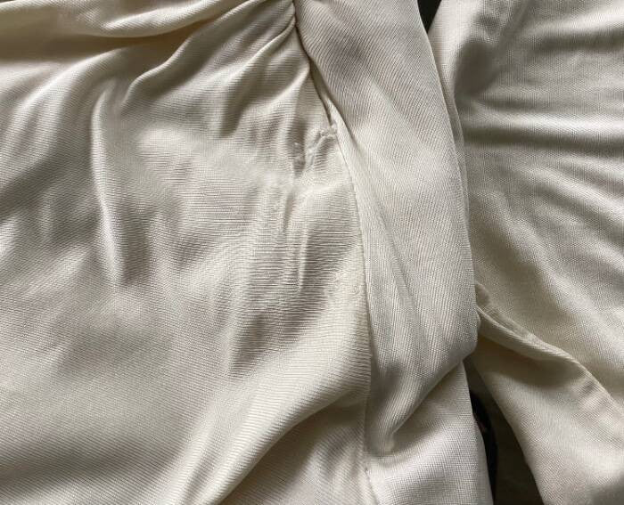 GIANNI VERSACE ss/1995 RUNWAY HIGH SLIT IVORY GOWN SIZE IT 40