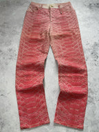 Roberto Cavalli S/S1999 Pink Python Glittered Swarovski Jeans