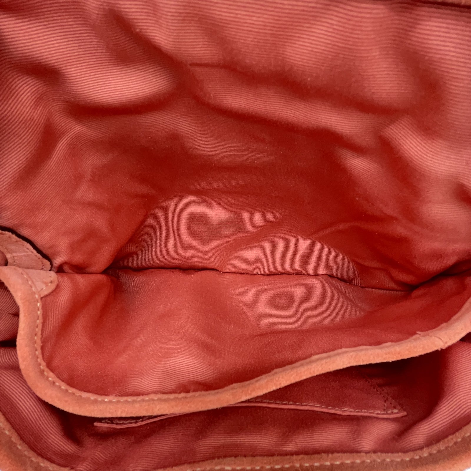 Vintage Coach Y2K Demi Soho Flap Shoulder Bag Suede 8A18 Salmon Pink Pre-Owned