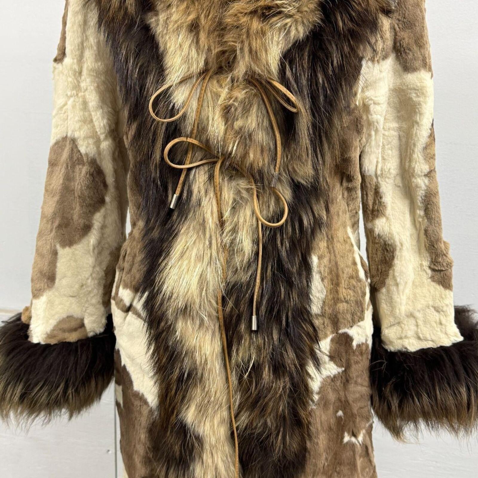 Vintage Y2K Rabbit and Raccoon "Penny Lane" Afghan Fur Coat