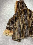 Vintage 90s-2000s JAPANESE JUNYA WATANABE STYLE  FAUX FUR  JACKET WOMENS CARTI