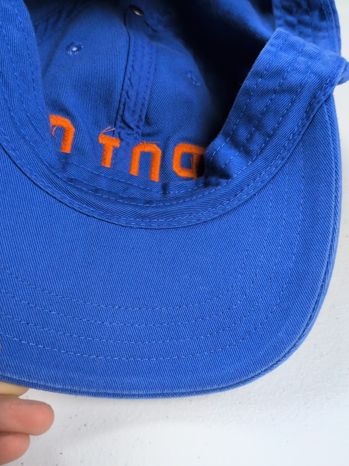 Vintage Polo Sport Ralph Lauren Spell Out Cap Hat Mens Adjustable Blue Orange