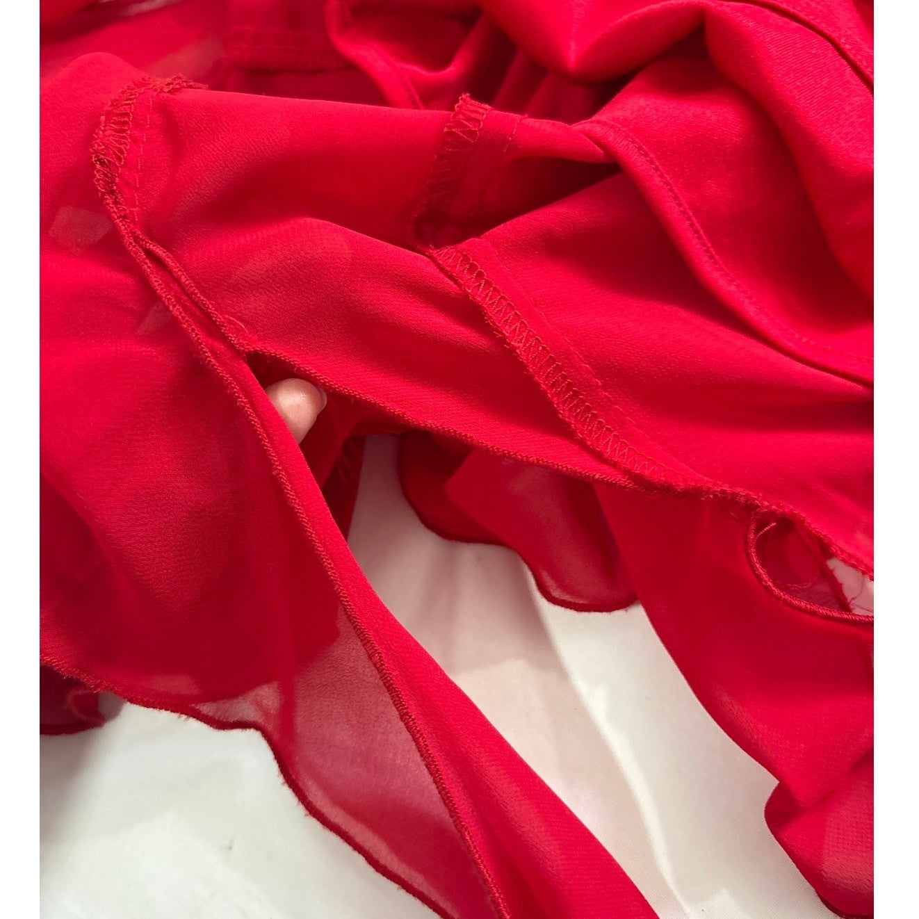Cache Red Halter Ruffled Dress