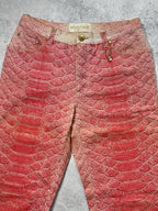 Roberto Cavalli S/S1999 Pink Python Glittered Swarovski Jeans