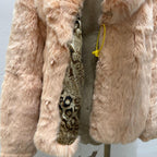 Vintage Blush Pink Rabbit and Fox Fur Jacket