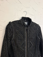 Double D Ranch Studded Leather Suede Jacket in Black, Size S