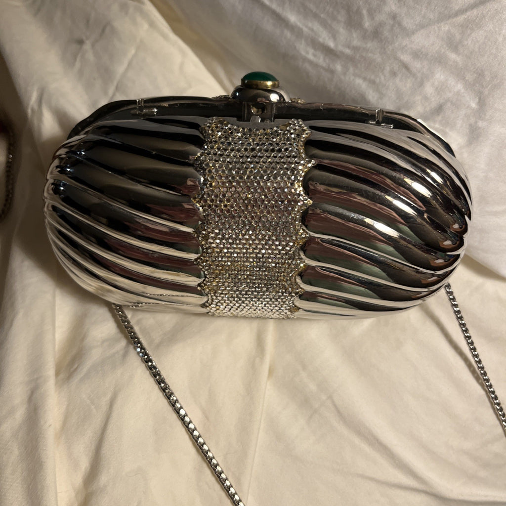 Judith Leiber  Signed C. 1960 Crystal Encrusted Minaudiere  Clutch Jewel Clasp
