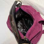 Francesco Biasia Split Leather Handbag - Purse - Maroon Soft Leather