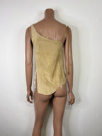 Vtg Dolce & Gabbana D&G Lace Suede Top 38 XS