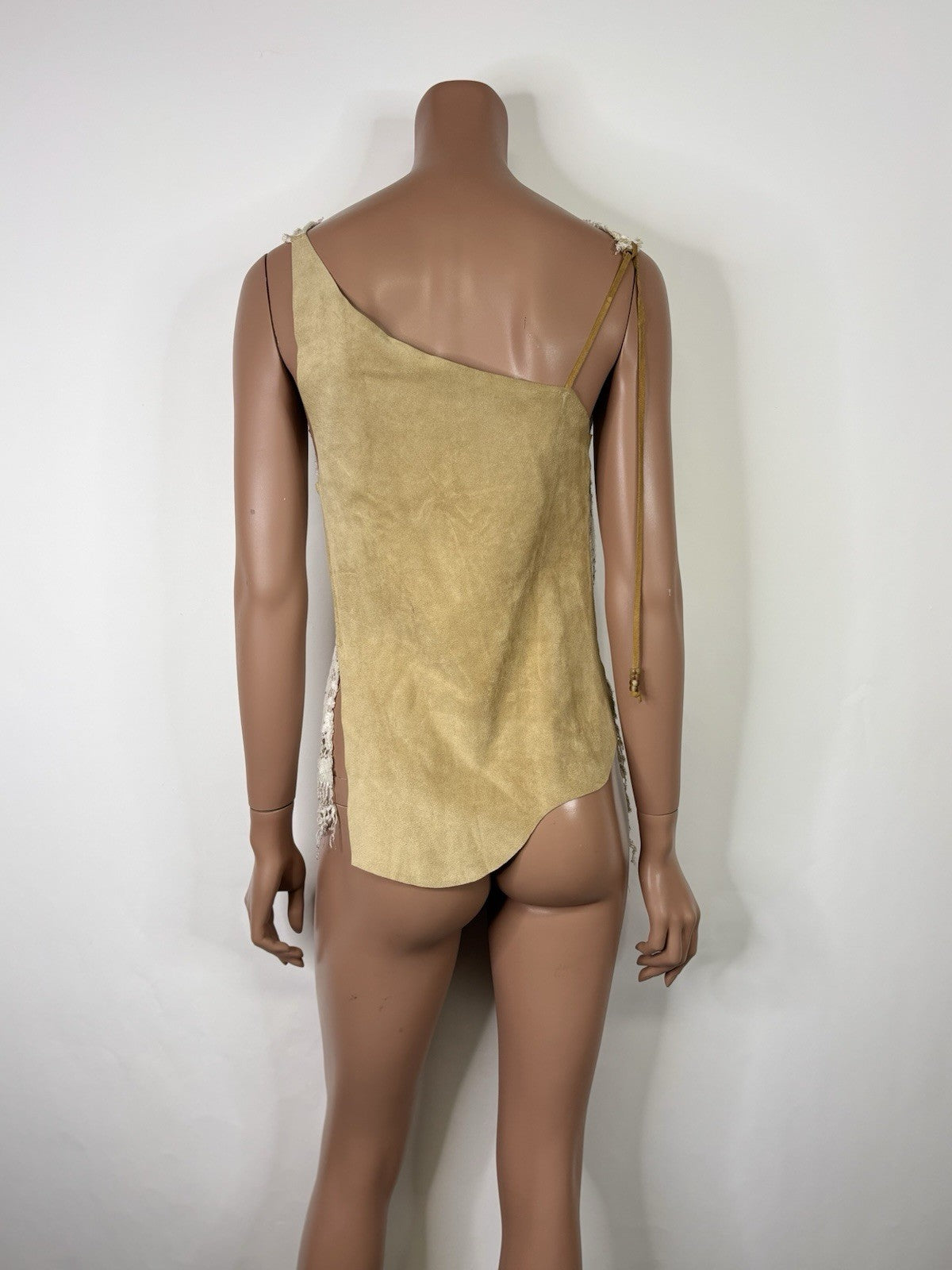 Vtg Dolce & Gabbana D&G Lace Suede Top 38 XS