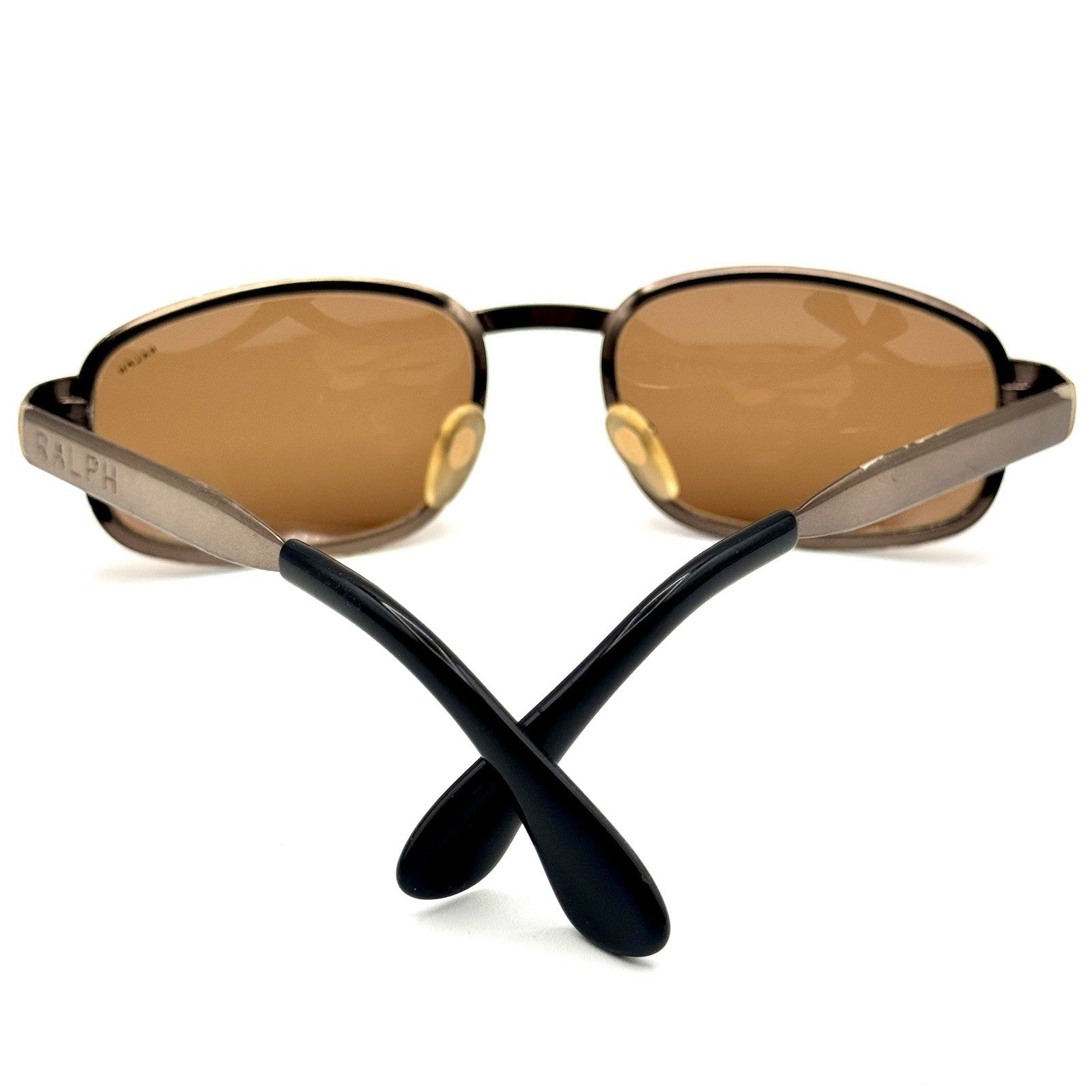 Ralph Lauren Oval Sunglasses 912/N/S VTG Brown Metal Designer Frame & Lens 55-20