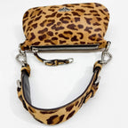 PRADA Brown Leopard Print Pony Hair Shoulder Bag