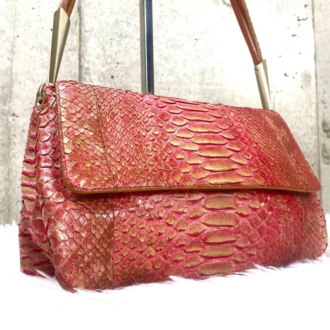 Bottega Veneta Embossed Python Leather Shoulder Bag