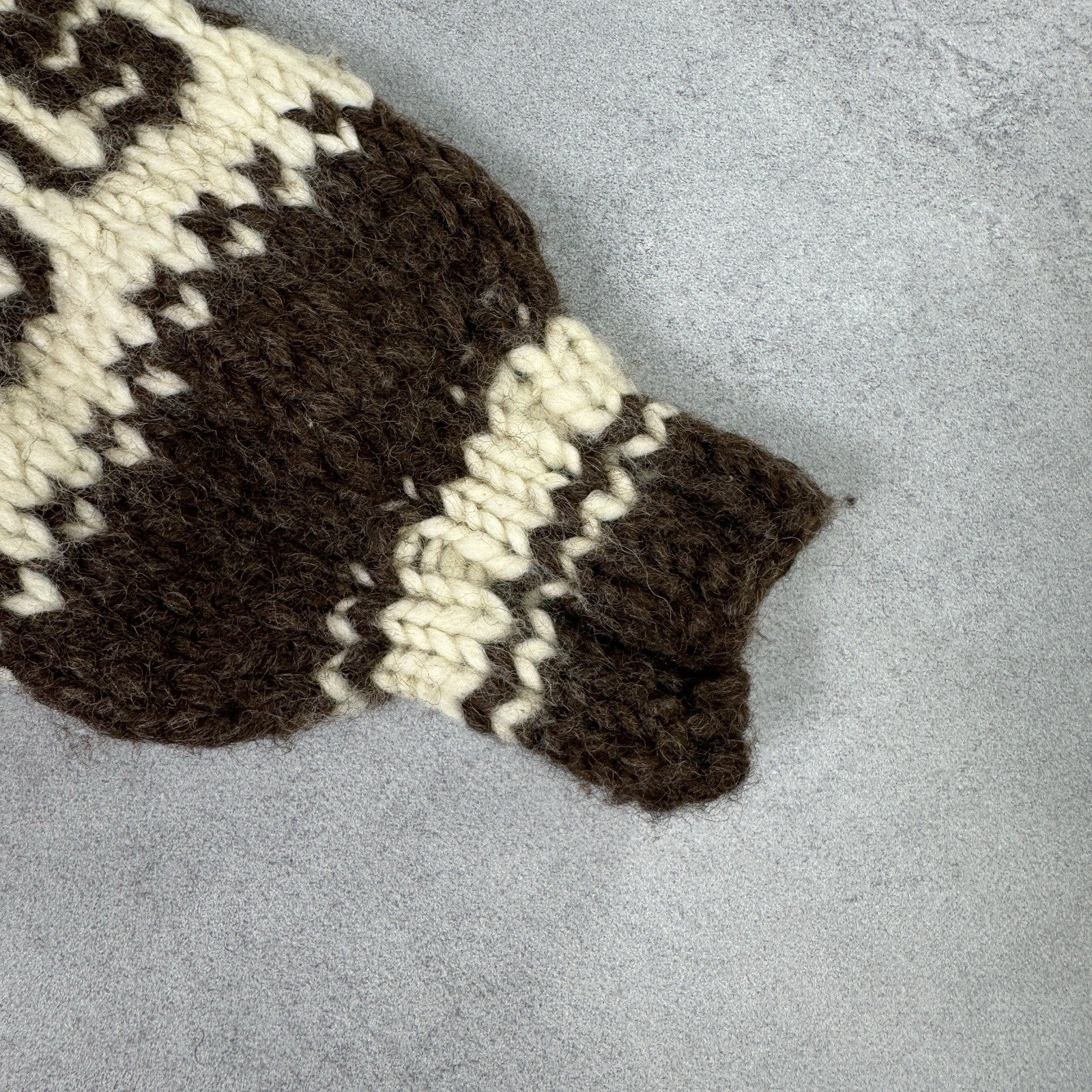 Vintage Couchan Indian Hand knit Wool Sweater Zip Eagle  Size M