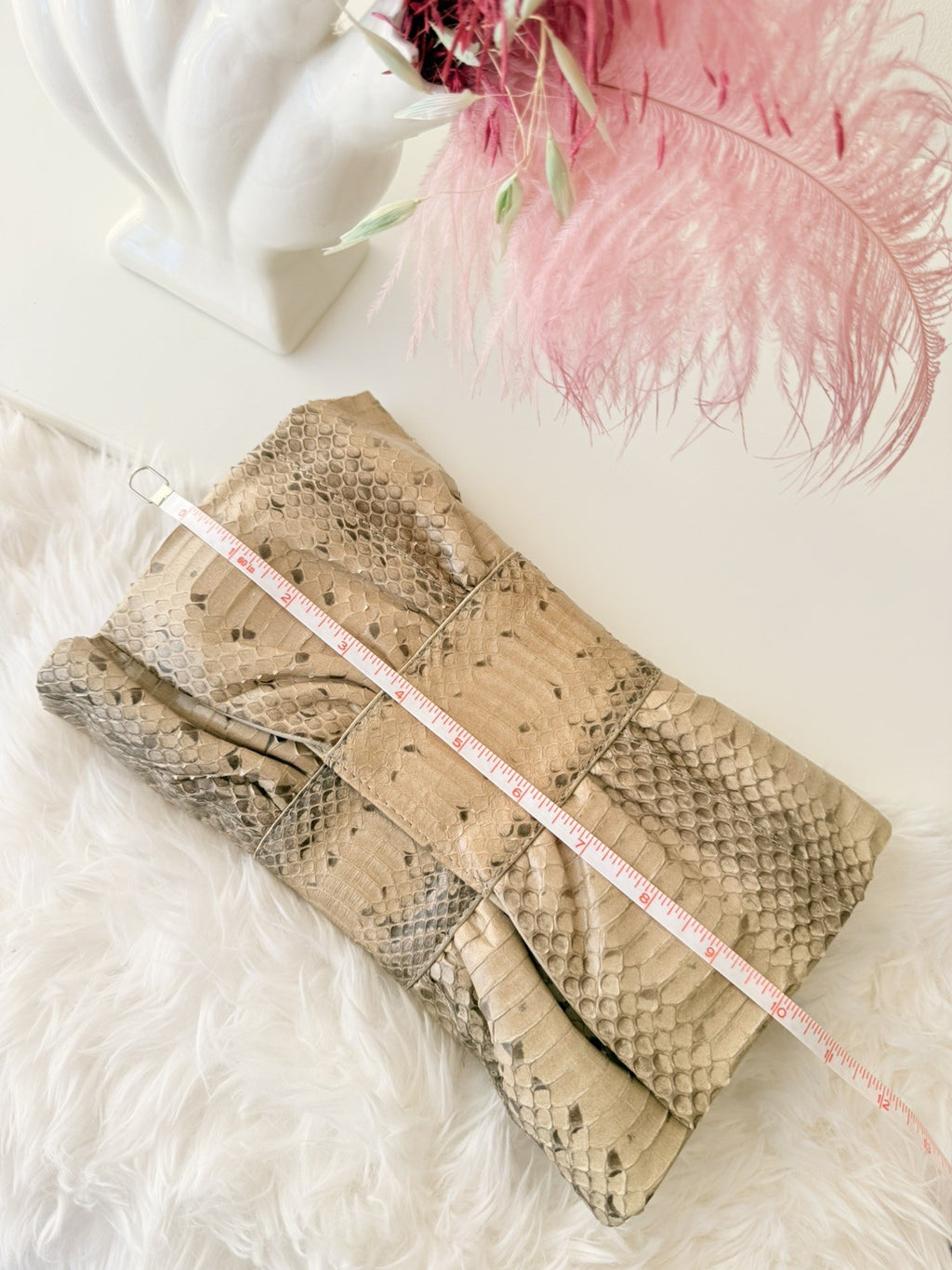 Vintage Furla Exotic Leather Snakeskin Clutch – Made in Italy
