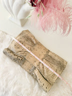 Vintage Furla Exotic Leather Snakeskin Clutch – Made in Italy