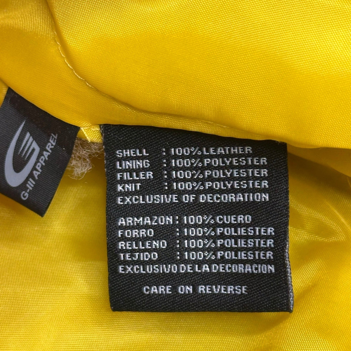 G-III Pittsburgh Steelers Suede Leather Jacket Black and Yellow Men's XL