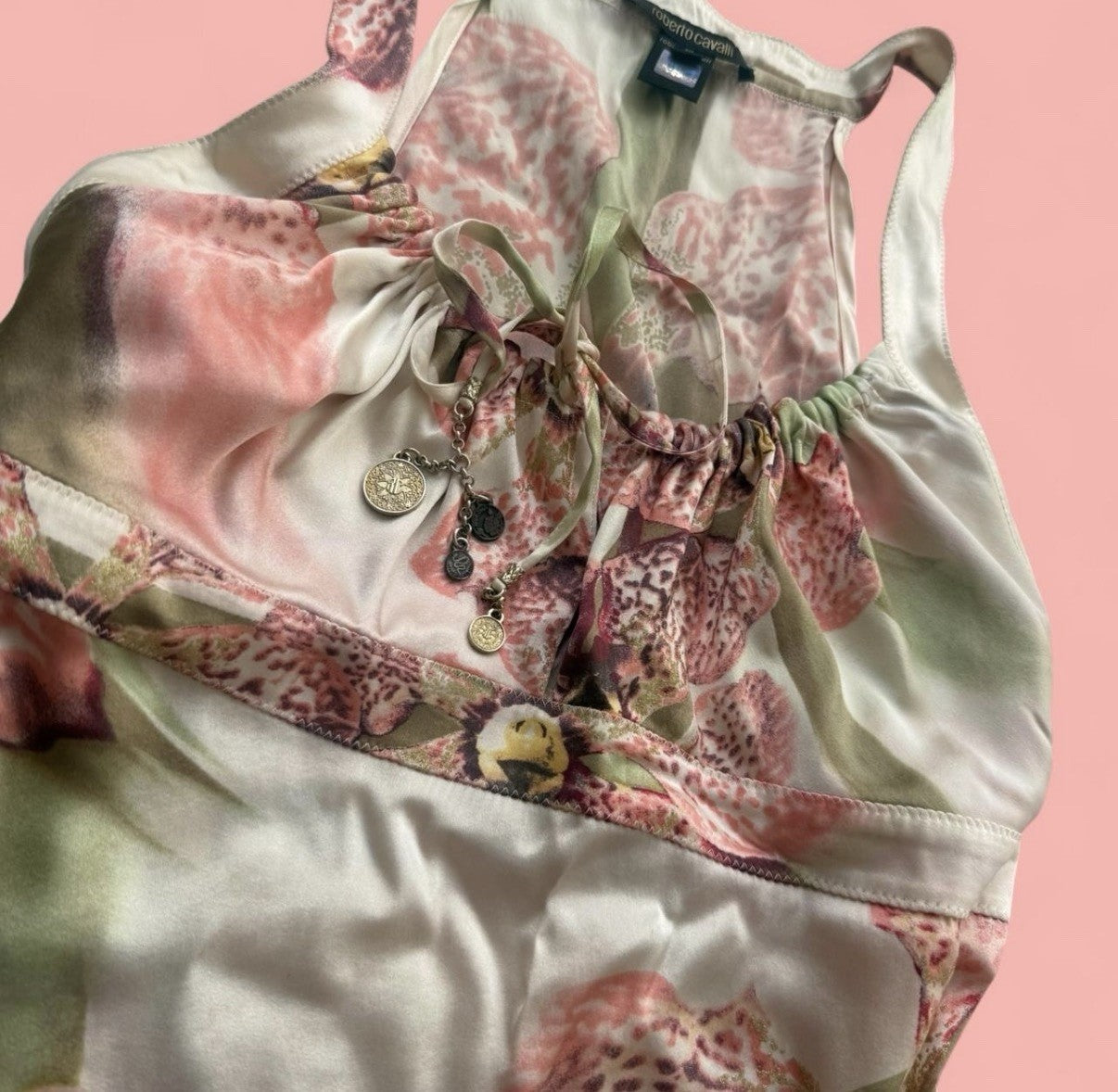 Roberto Cavalli Spring 2004 Orchid Print Two Piece Set Medium