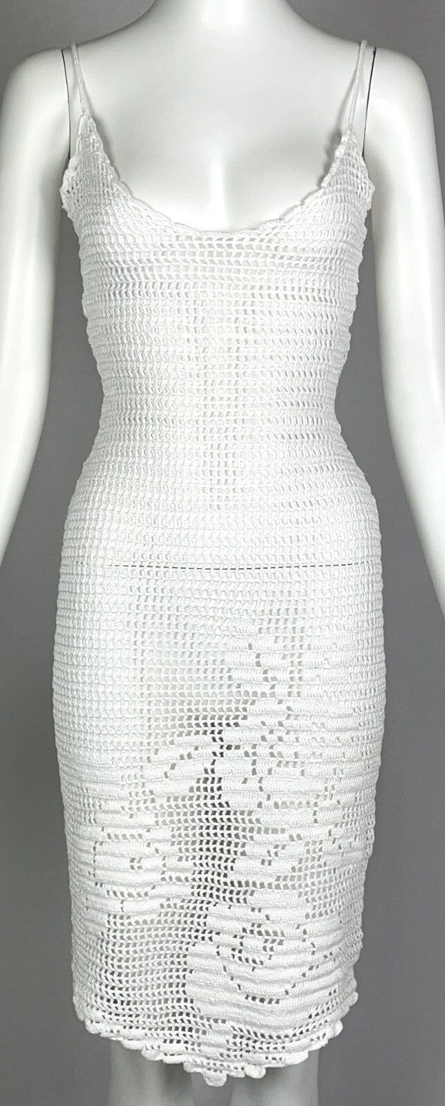 Vintage 1994 Dolce & Gabbana Sheer White Knit Dress