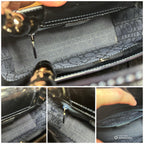 Auth Christian Dior Vintage 1999 Malice Pearl Bag Black Patent Leather Gunmetal