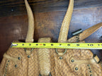 Babeed Brown Leather Snake Print Shoulder Bag