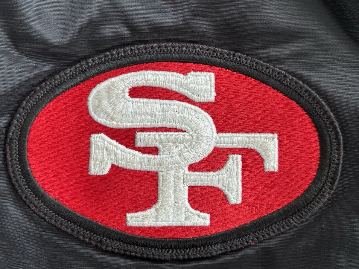 Chalk Line 1980s 49ers Black Satin Jacket XL