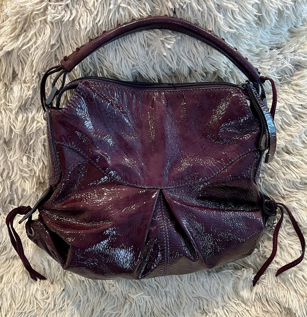 Francesco Biasia Purple Patent Leather Shoulder Bag
