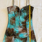 Turquoise Brown Tie Dye Slip Dress