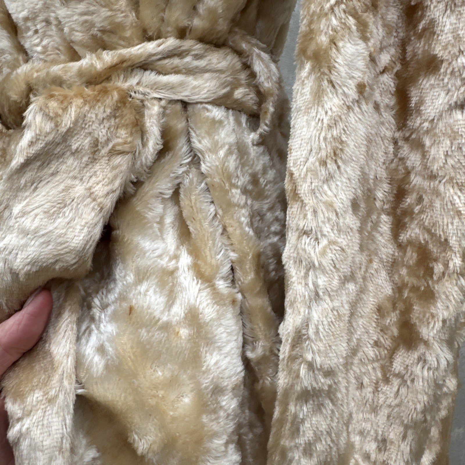 Vintage 1930s Fuzzy Plush Teddy Bear Dressing Gown Robe Coat Art Deco Dress