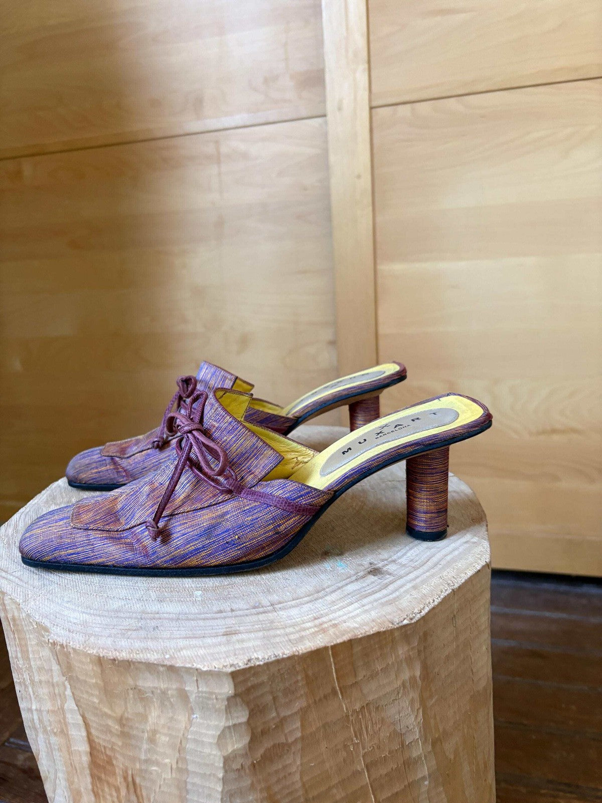 Muxart Barcelona Leather Mule Heels Y2K