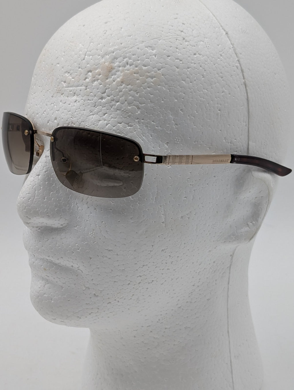 Vintage Burberry B8926/S Rimless Sunglasses Brown Gradient Gold Safilo W/ Case
