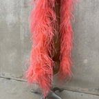 Vintage 1930s Pink Ostrich Feather Boa Scarf Shawl Old Hollywood Dress Accent