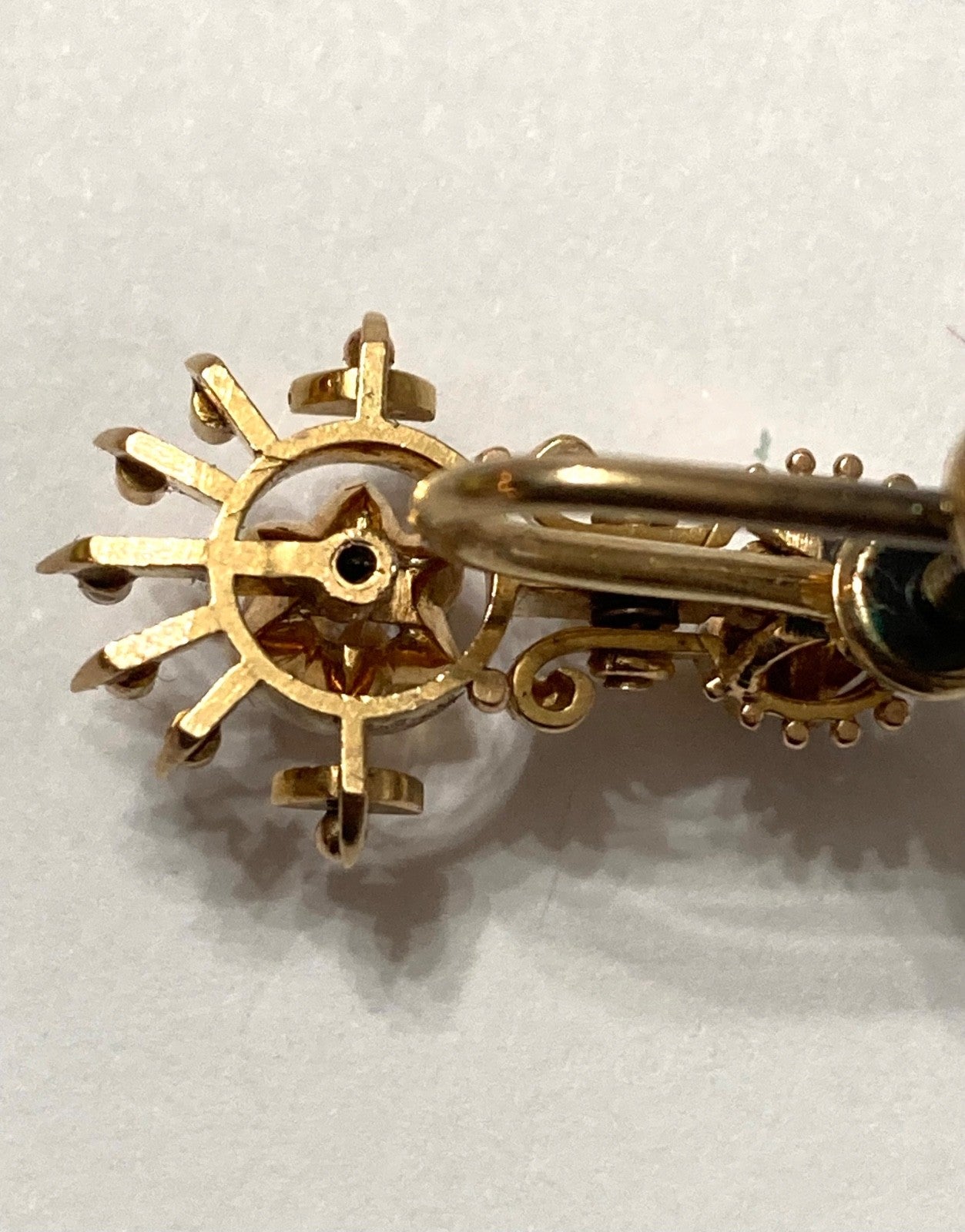 Beautiful Vintage 19th Century Victorian Era ,14k Solid Gold SI Diamond Earrings