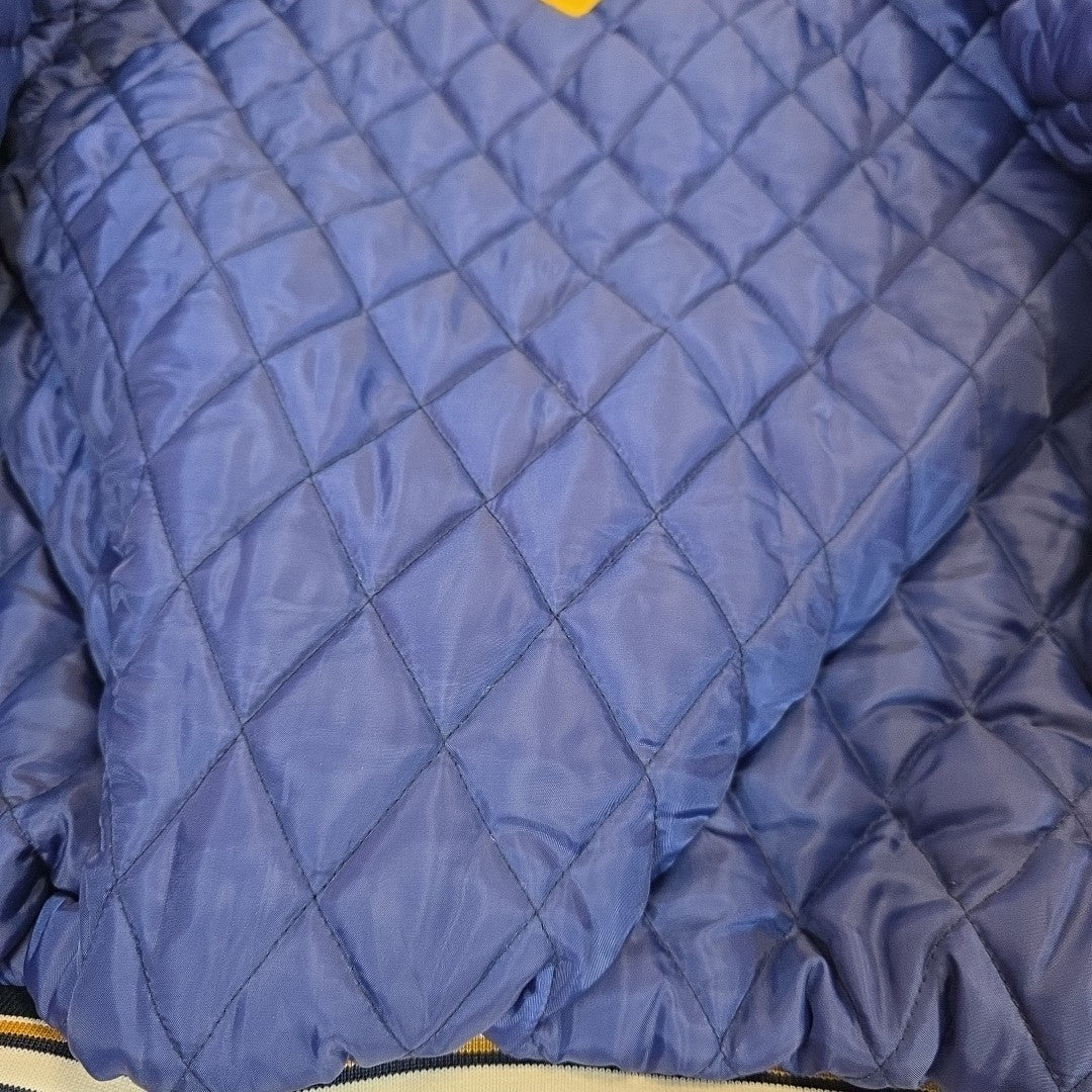 NFL St. Louis Rams Leather Bomber Jacket Kids L Vintage