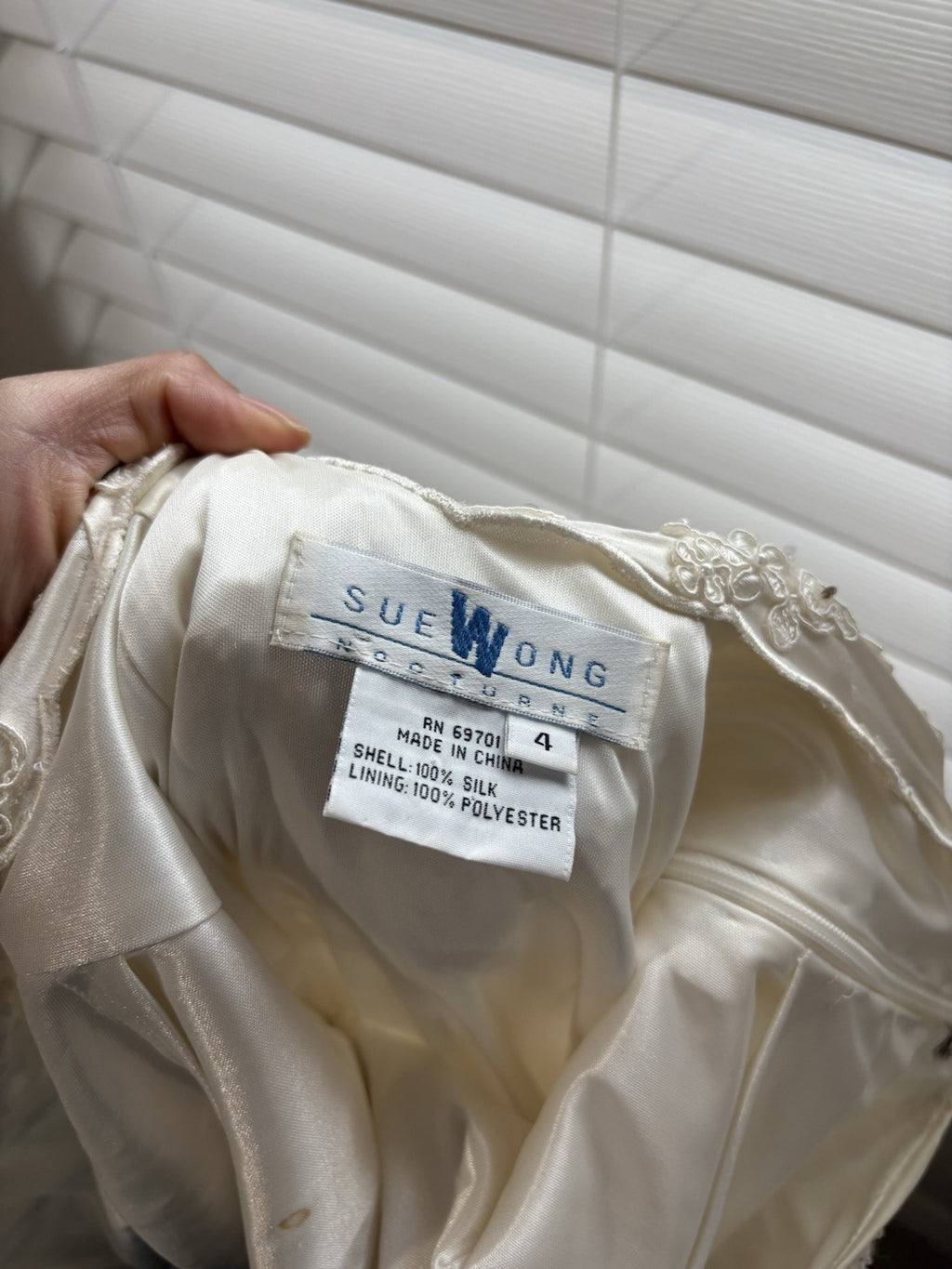 Vintage Sue Wong Nocturne Silk White Wedding Gown Sz 4