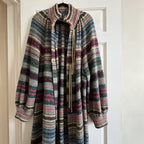 1970s Vintage Missoni Striped Crochet Knit Sweater Duster Made In Italy