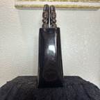 Auth Christian Dior Vintage 1999 Malice Pearl Bag Black Patent Leather Gunmetal