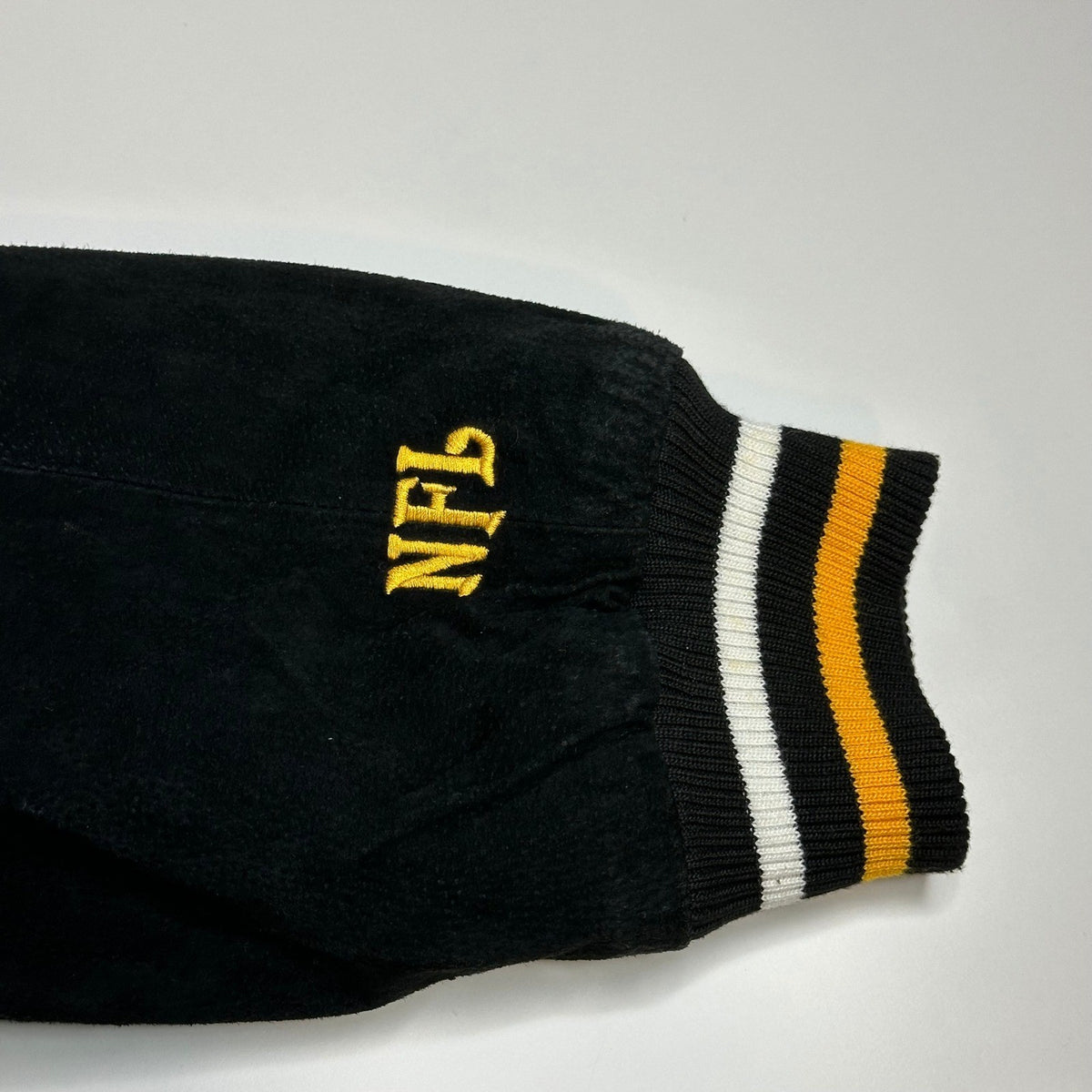G-III Pittsburgh Steelers Suede Leather Jacket Black and Yellow Men's XL