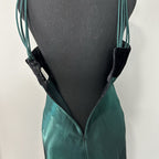 Vintage Green Iridescent Black Velvet Dress