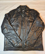 G-III Apparel Men's Leather Jacket Black Medium Y2K