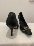 Gucci Vintage Horsebit Chain Pumps Black GG Monogram 37