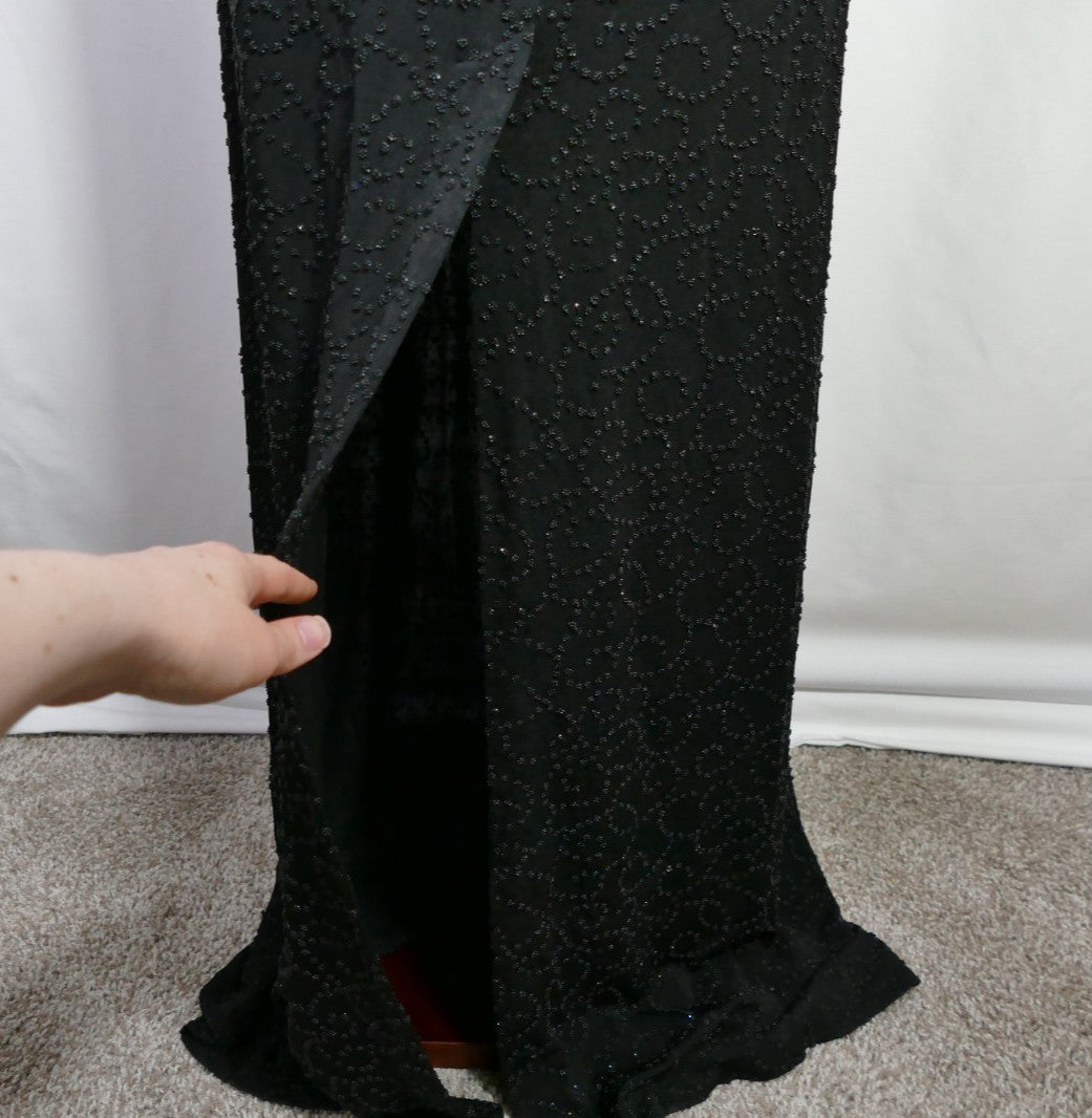 Vintage Cache Beaded Halter Maxi Dress