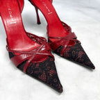 Casadei Y2K Leather Pointed Toe Stiletto Pumps Red Size 9